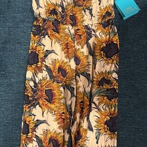 Arev Posh Peanut 3T Sunflower Print Jumpsuit